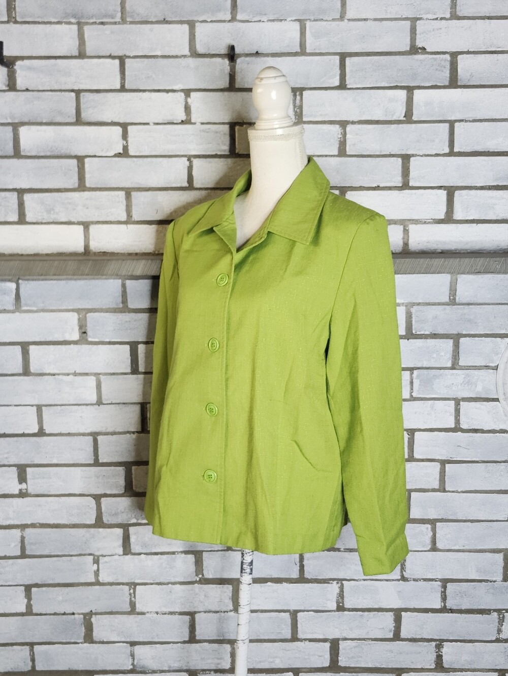 • Briggs Women's Long Sleeve Lightweight Blazer Jacket Size Large Green